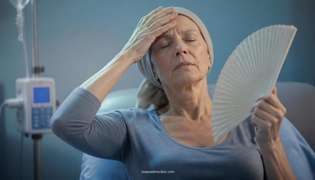 "hot flashes during hormone therapy in cancer"